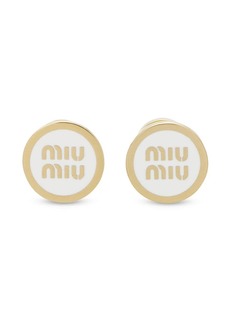 Miu Miu logo-embossed stud earrings
