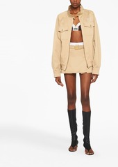 Miu Miu logo-appliqué cotton jacket