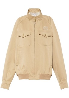 Miu Miu logo-appliqué cotton jacket