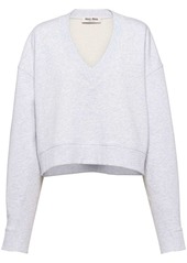 Miu Miu logo-embroidered fleece sweatshirt