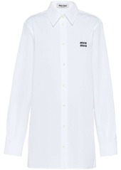 Miu Miu logo-embroidered point-collar shirt