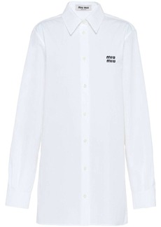 Miu Miu logo-embroidered point-collar shirt