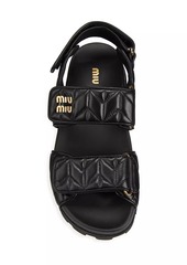 Miu Miu Logo Matelassé Leather Sandals