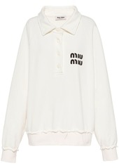 Miu Miu logo-patch polo sweatshirt