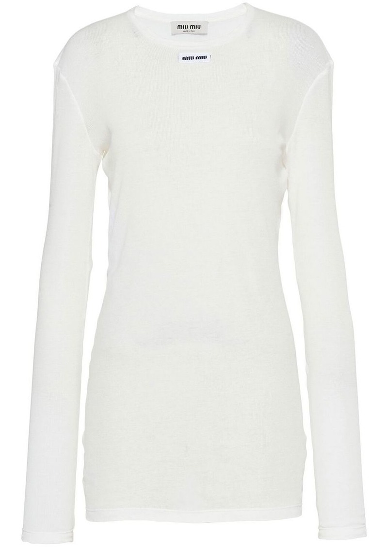 Miu Miu logo-patch ribbed jersey dress