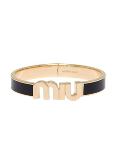 Miu Miu logo-plaque enamel bracelet