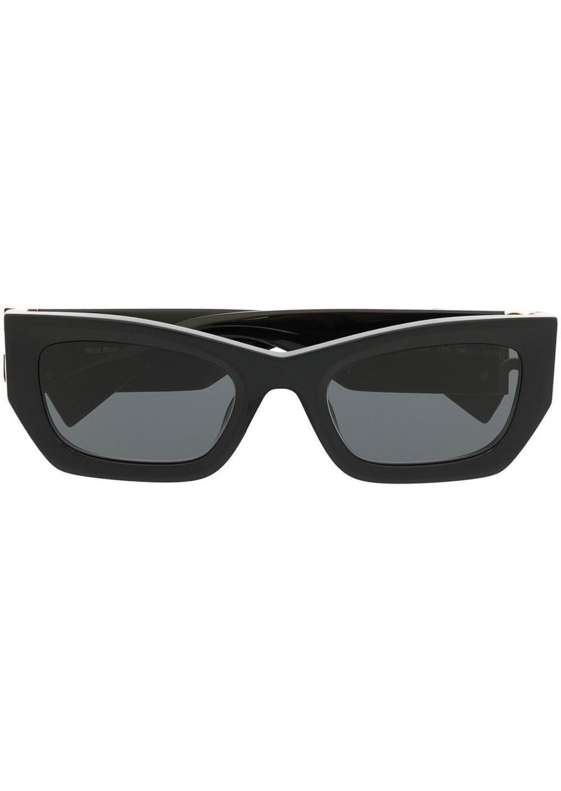 Miu Miu logo-plaque rectangular sunglasses