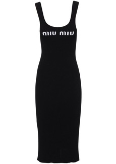 Miu Miu logo-print open-back dress