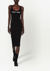 Miu Miu logo-print open-back dress