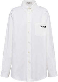 Miu Miu logo-print cotton shirt