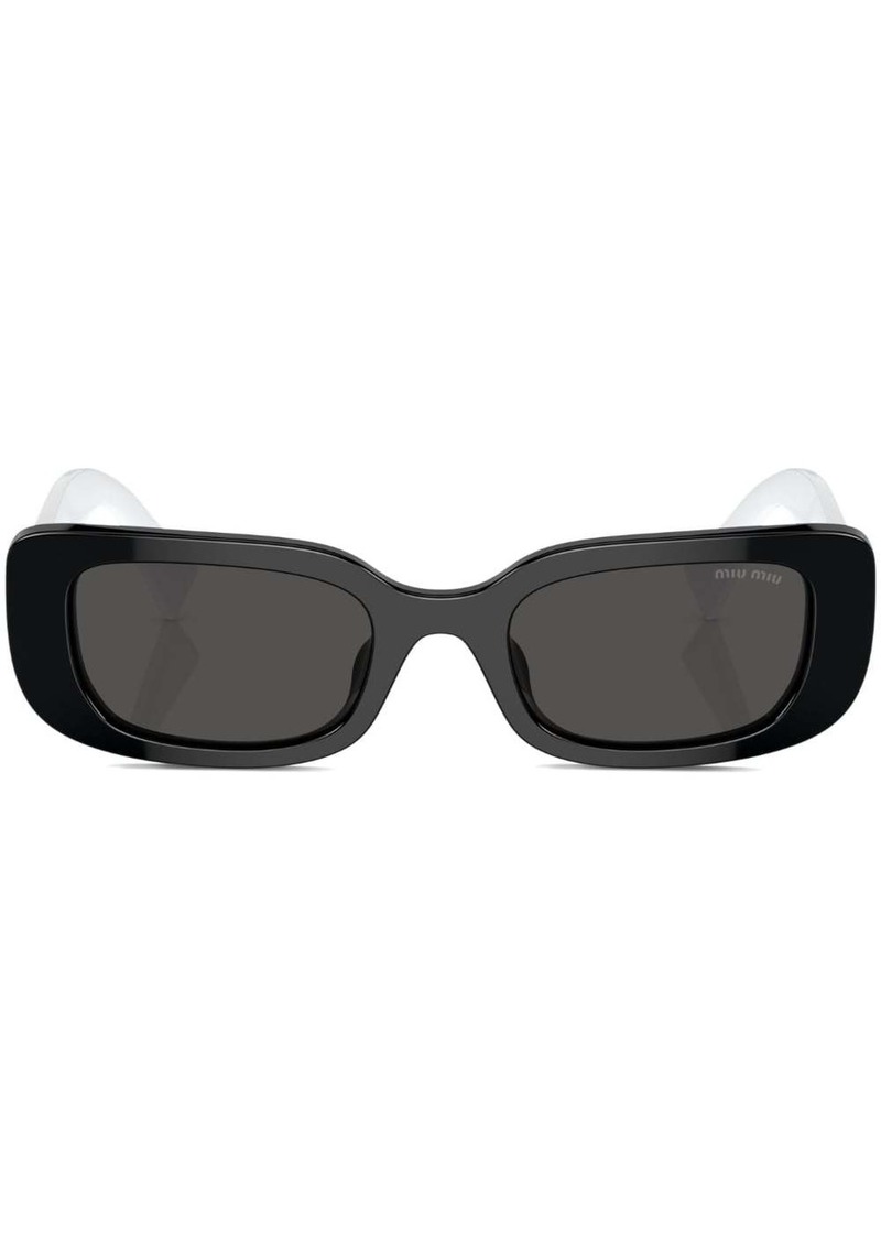 Miu Miu logo-print rectangle-frame sunglasses