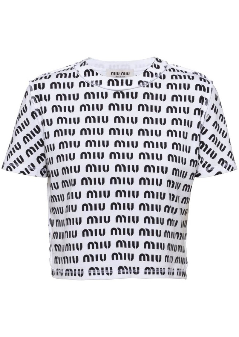 Miu Miu logo-print T-shirt