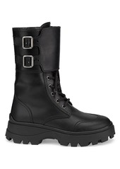 Miu Miu Lug-Sole Leather Combat Boots