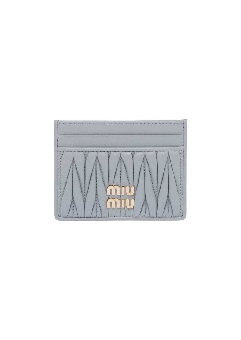 Miu Miu matelassé nappa-leather card holder
