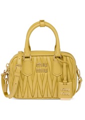 Miu Miu logo-plaque matelassé leather mini bag