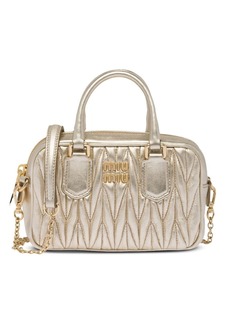 Miu Miu metallic-finish quilted tote bag