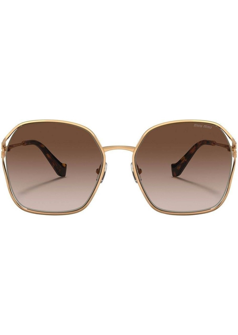 Miu Miu metallic round-frame sunglasses