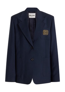 Miu Miu - Batavia Oversized Mohair-Wool Blazer - Navy - IT 40 - Moda Operandi