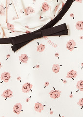 Miu Miu - Bow-embellished floral-print silk blouse - Pink - IT 42