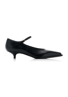 Miu Miu - Brushed Leather Pumps - Black - IT 37 - Moda Operandi