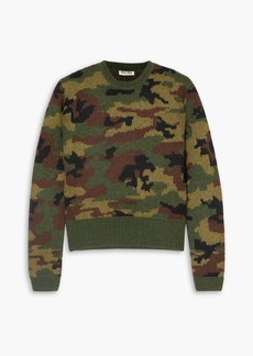 Miu Miu - Camouflage-intarsia wool sweater - Green - IT 36