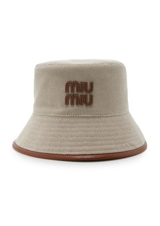 Miu Miu - Canvas Bucket Hat - Neutral - M - Moda Operandi