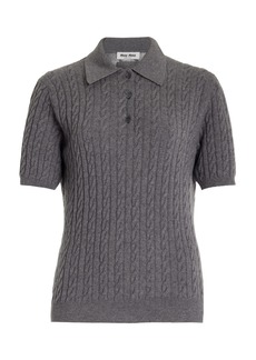 Miu Miu - Cashmere Polo Top - Grey - IT 36 - Moda Operandi