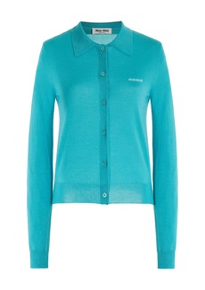 Miu Miu - Cashmere-Silk Cardigan - Blue - IT 36 - Moda Operandi