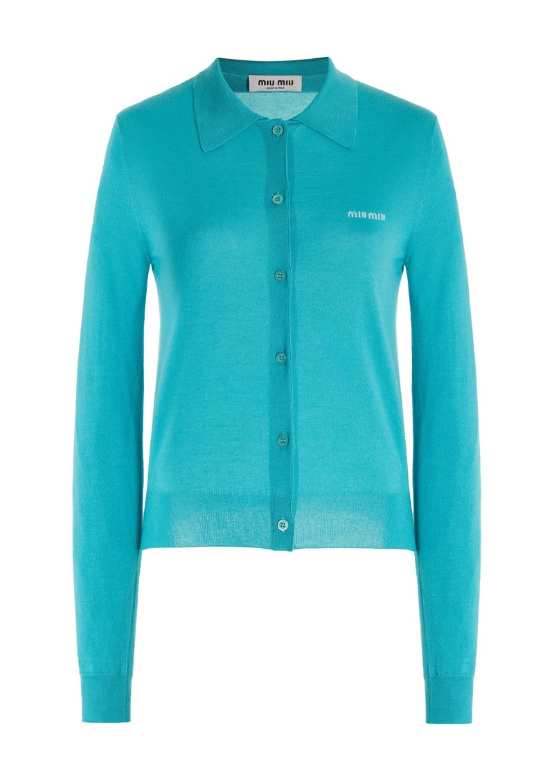 Miu Miu - Cashmere-Silk Cardigan - Blue - IT 38 - Moda Operandi