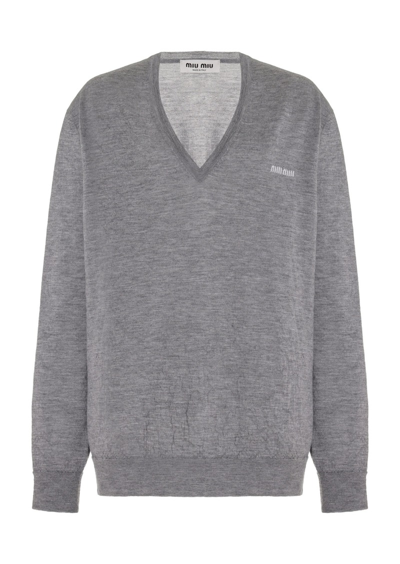 Miu Miu - Cashmere Sweater - Grey - IT 40 - Moda Operandi