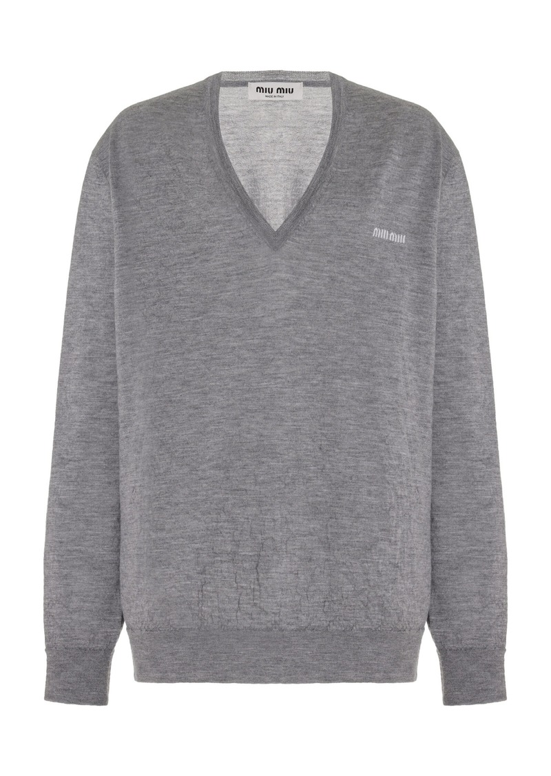 Miu Miu - Cashmere Sweater - Grey - IT 42 - Moda Operandi