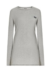 Miu Miu - Cotton Mini T-Shirt Dress - Grey - XS - Moda Operandi