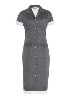 Miu Miu - Cotton-Silk Midi Shirt Dress - Grey - IT 42 - Moda Operandi