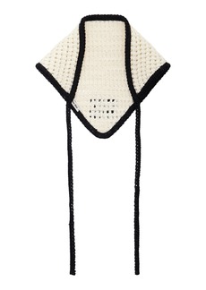 Miu Miu - Crocheted-Cotton Head Scarf - White - OS - Moda Operandi