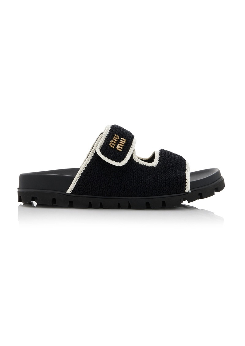 Miu Miu - Crocheted Sandals - Black - IT 38 - Moda Operandi