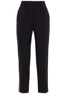 Miu Miu - Cropped embellished stretch-wool slim-leg pants - Black - IT 38