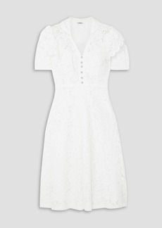 Miu Miu - Crystal-embellished cotton-blend corded lace midi dress - White - IT 36