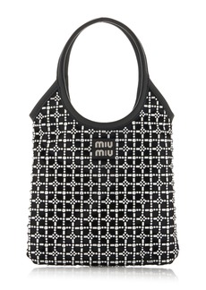 Miu Miu - Crystal-Embellished Open Weave Tote Bag - Black - OS - Moda Operandi