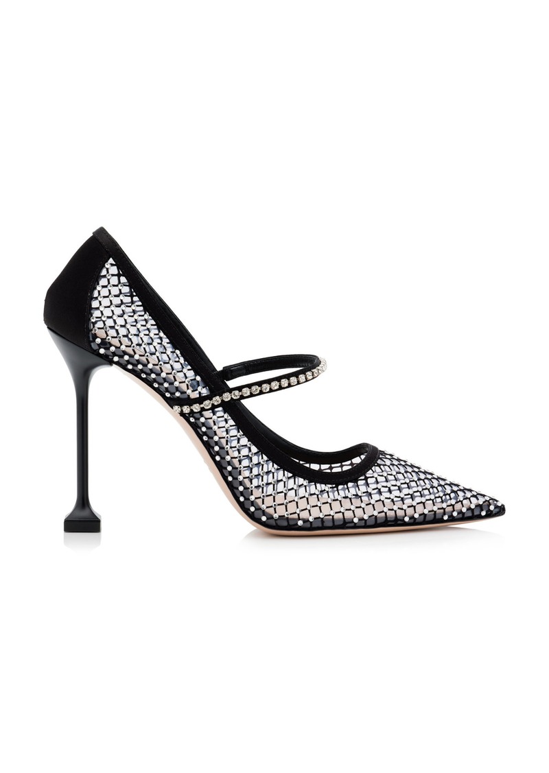 Miu Miu - Crystal-Mesh Pumps - Black - IT 39 - Moda Operandi