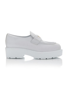 Miu Miu - Decollete Leather Loafers               - White - IT 39.5 - Moda Operandi