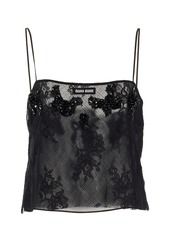 Miu Miu - Embroidered Lace Top - Black - IT 40 - Moda Operandi