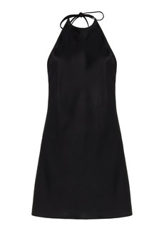 Miu Miu - Envers Satin Halter Mini Dress - Black - IT 38 - Moda Operandi
