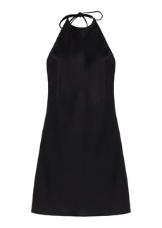 Miu Miu - Envers Satin Halter Mini Dress - Black - IT 40 - Moda Operandi