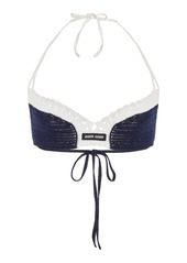 Miu Miu - Handmade Crocheted Cotton Bra Top - Navy - IT 38 - Moda Operandi