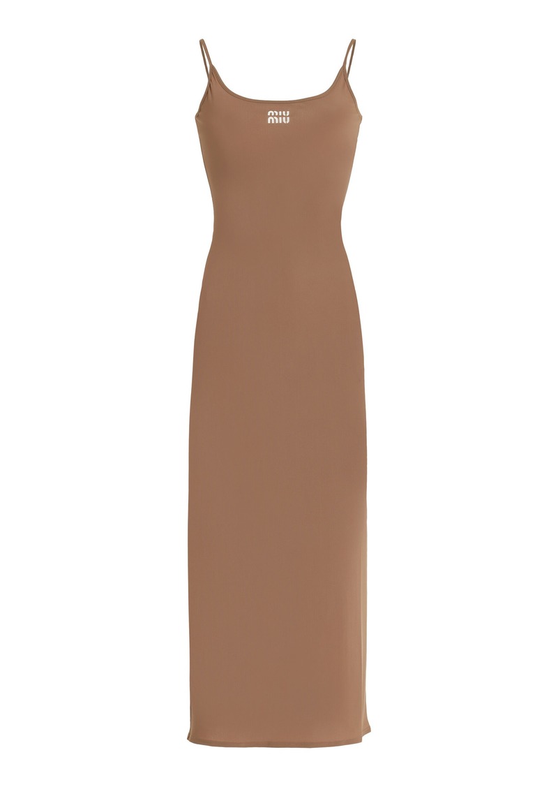 Miu Miu - Knit Jersey Maxi Dress - Brown - IT 42 - Moda Operandi