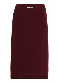 Miu Miu - Knit Midi Pencil Skirt - Burgundy - IT 38 - Moda Operandi