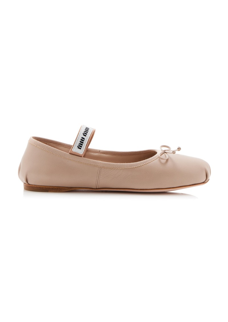 Miu Miu - Leather Ballet Flats - Nude - IT 40.5 - Moda Operandi