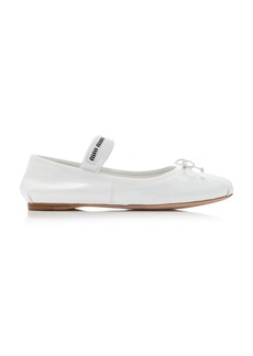 Miu Miu - Leather Ballet Flats - White - IT 37.5 - Moda Operandi