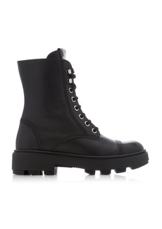 Miu Miu - Leather Combat Boots - Black - IT 38.5 - Moda Operandi