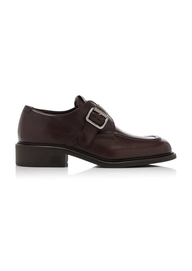 Miu Miu - Leather Loafers - Brown - IT 36 - Moda Operandi